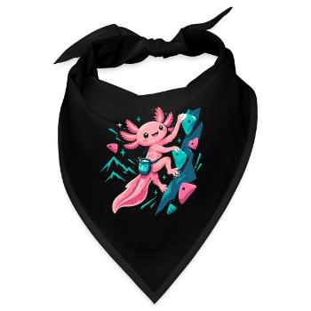 Süßes Axolotl beim Bouldern Motiv - Bandana - Schwarz - Vorne