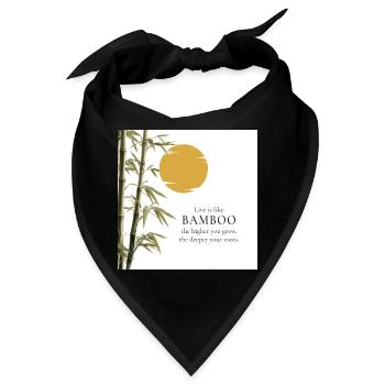 Live Is Like Bamboo – Grow Deep Bambus - Bandana - Schwarz - Vorne