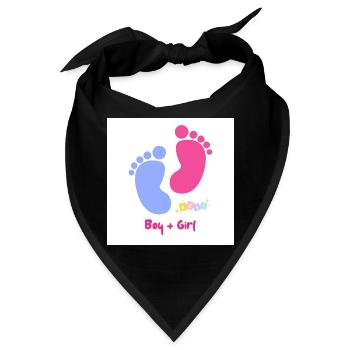 Fußabdruck Duo Baby Boy Girl - Bandana - Schwarz - Vorne