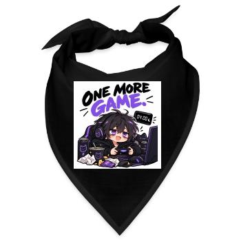 One More Game: Chibi Gamer Stil - Bandana - Schwarz - Vorne