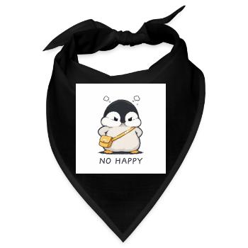 No Happy Pinguin mit Gelber Tasche - Bandana - Schwarz - Vorne