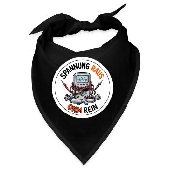 Spannung raus Ohm rein Elektriker Meditation - Bandana - Schwarz - Vorne