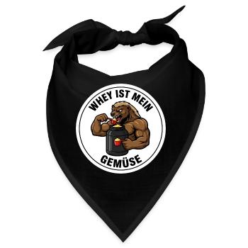 Whey ist mein Gemüse Fitness Lustiges Sportler - Bandana - Schwarz - Vorne