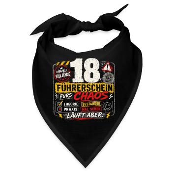 18 Geburtstag Führerschein Volljährig Geschenk - Bandana - Schwarz - Vorne