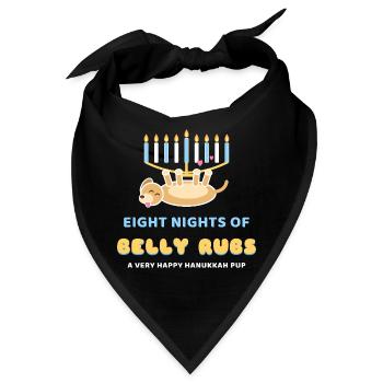 Acht Nächte mit Bauchmassagen Lustiger Chanukkah-Hund - Bandana - Schwarz - Vorne