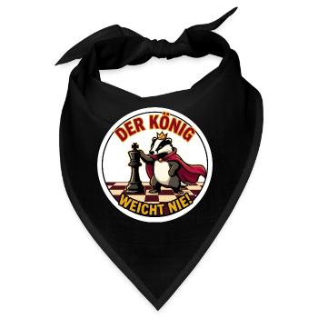 Der König weicht nie Dachs König Motiv - Bandana - Schwarz - Vorne