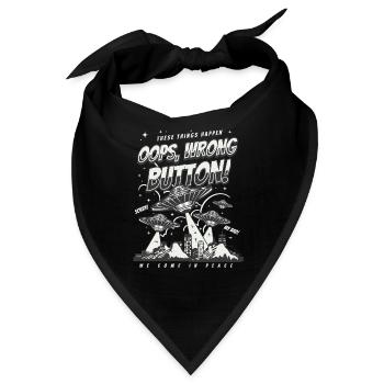 Gaming Ufo Shirt - Oops Wrong Button Grafik - Bandana - Schwarz - Vorne
