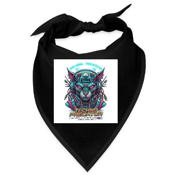 Techno Predator // Rave Cyberpunk Panther - Bandana - Schwarz - Vorne