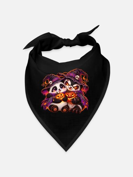 Pand'Halloween Panda-Kuschung (Yin-Yang) - Bandana - Schwarz