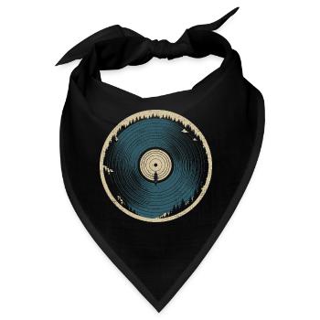 Naturvinyl – Kanu und Wald - Bandana - Schwarz - Vorne