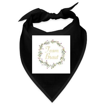 Team Braut mit Blumenkranz - Bandana - Schwarz - Vorne