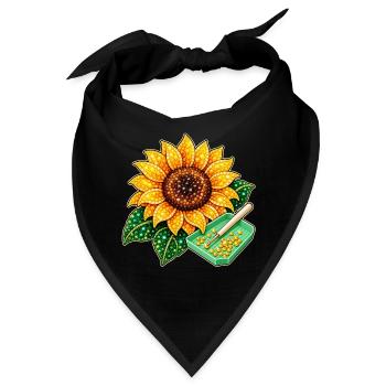 Diamond Painting Motiv - Funkelnde Sonnenblume - Bandana - Schwarz - Vorne
