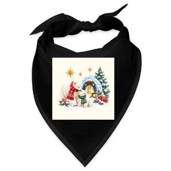 Eisbär-Familie Weihnachtsiglu - Bandana - Schwarz - Vorne