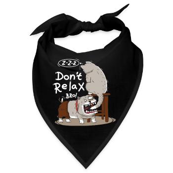Hund ärgert schlafende Katze - Bandana - Schwarz - Vorne