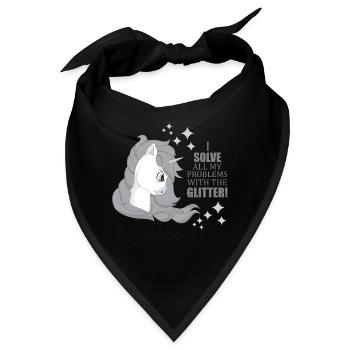 Einhorn Glitzer Probleme Löser Geschenkidee - Bandana - Schwarz - Vorne