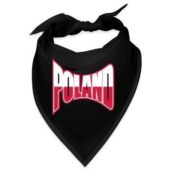 polen poland text design logo fan feiern party bal - Bandana - Schwarz - Vorne