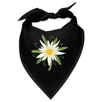 Edelweiss Edelweiß Blüte Oktober-fest - Bandana - Schwarz - Vorne