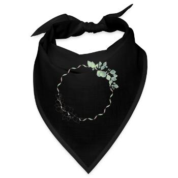 zarter Eukalyptus Rahmen für eigene Texte & Motive - Bandana - Schwarz - Vorne