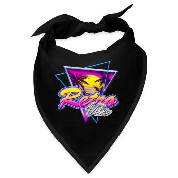 Retro Vibe - Nostalgie Neon Vapor Wave Palm Sunset - Bandana - Schwarz - Vorne