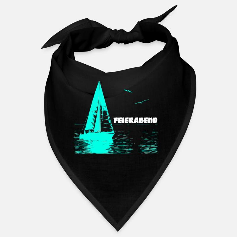 Feierabend Segelboot und 2 Möwen - Bandana - Schwarz