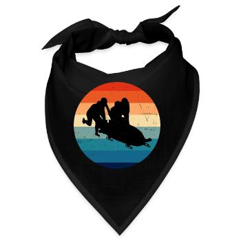 Bob fahren Bobsport Bobbahn Bob Damen Herren - Bandana - Schwarz - Vorne