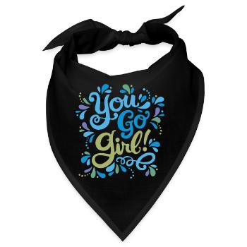 Girl Power Blau Grün - Bandana - Schwarz - Vorne