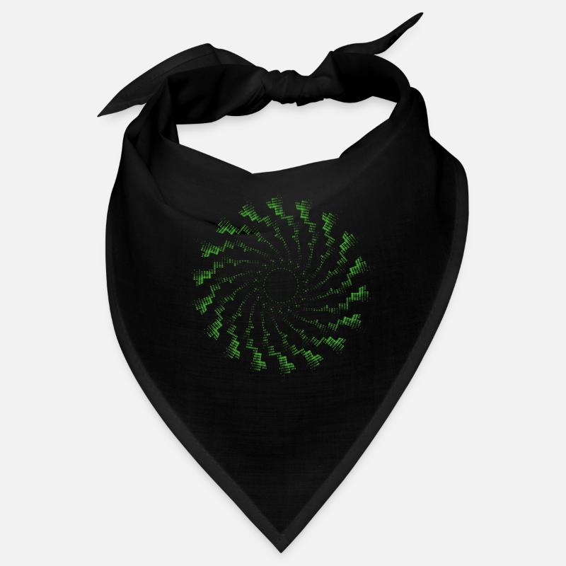 forme pointillée éolienne rotative verte Bandana