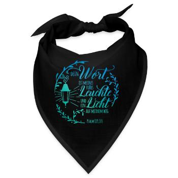 Dein Wort ist meines Fußes Leuchte - Bandana - Schwarz - Vorne