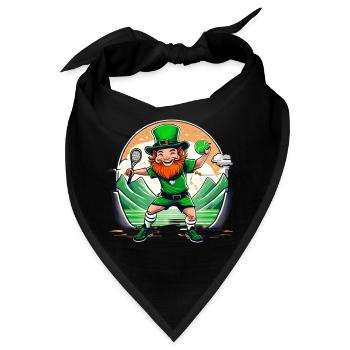 St. Patrick's Day Kleeblatt Tennis - Bandana - Schwarz - Vorne