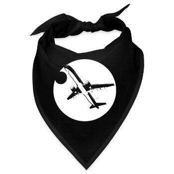 Flieger Zeichnung - Bandana - Schwarz - Vorne