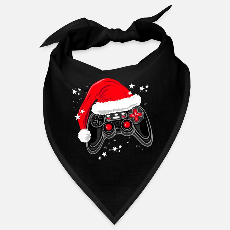 Gaming-Controller mit Weihnachtsmütze Bandana