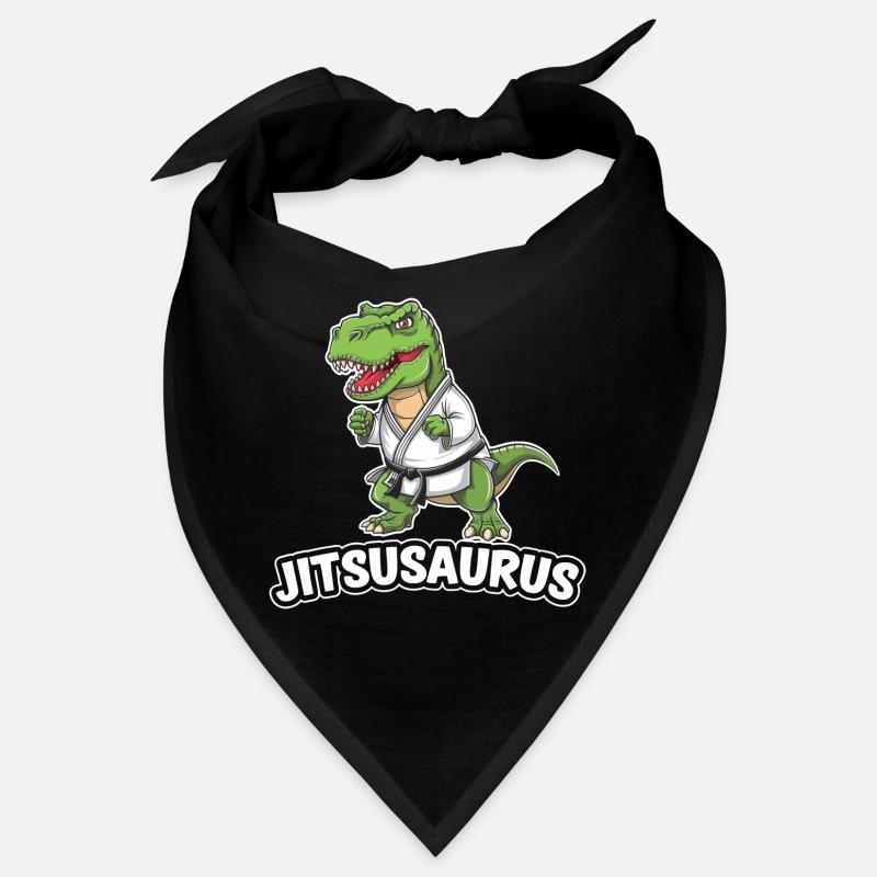 Dinosaure Jitsusaurus en équipement de Jiu-Jitsu Bandana
