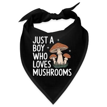 Pilz Pilze Funghi Champignon - Bandana - Schwarz - Vorne
