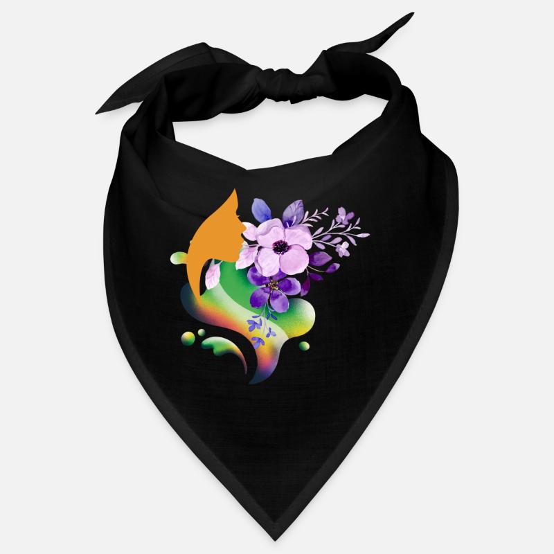Blumenregenbogen-Silhouette Bandana
