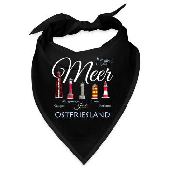 Viel Meer Pilsum, Borkum, Zeichnung Ostfriesland - Bandana - Schwarz - Vorne