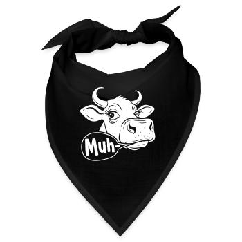 Muh Kuh Cartoon Spruch - Bandana - Schwarz - Vorne