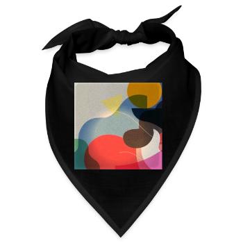 Abstrakte Farbformen Komposition - Bandana - Schwarz - Vorne