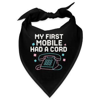 Mein erstes Handy hatte ein Kabel - Bandana - Schwarz - Vorne
