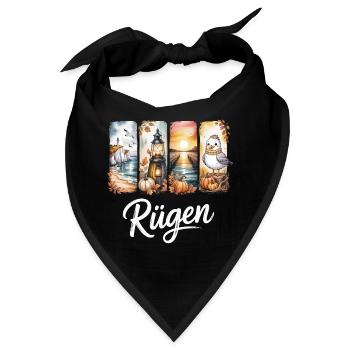 Rügen Ostsee Leuchtturm Möwe - Bandana - Schwarz - Vorne