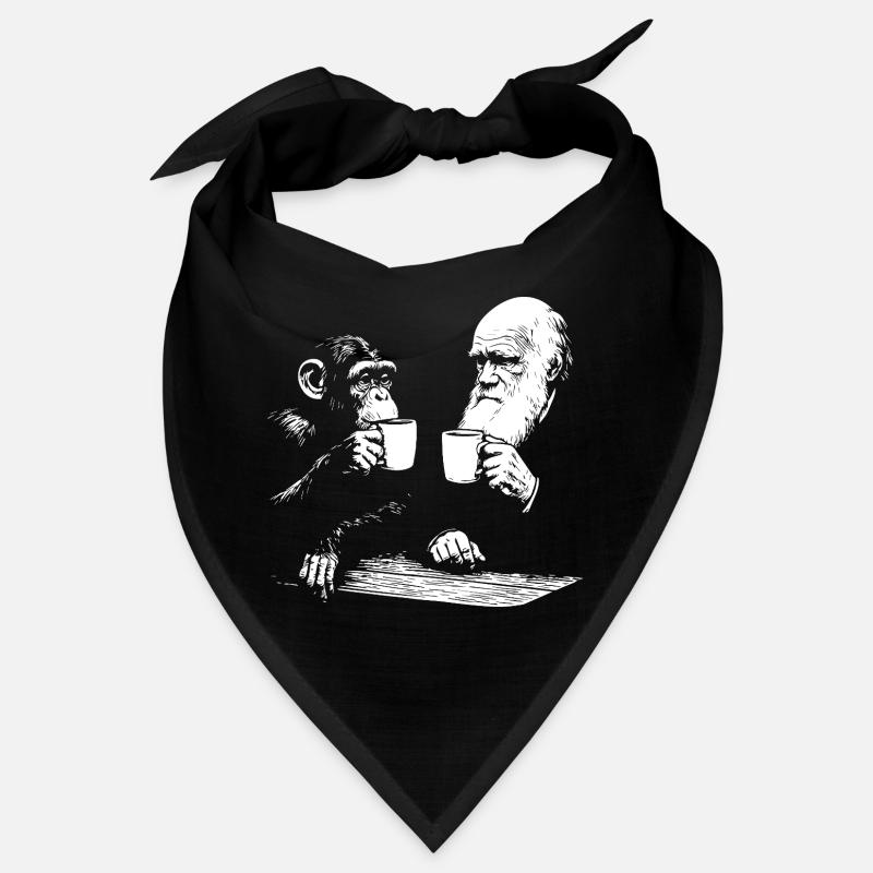Darwin et le singe buvant du café Bandana