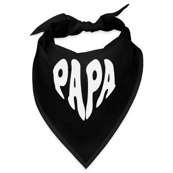 Papa – Kleines Herz (Sonderfarbe) - Bandana - Schwarz - Vorne