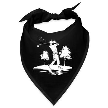 Golfspieler Zeichnung - Bandana - Schwarz - Vorne