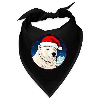 Eisbären Weihnachten - Bandana - Schwarz - Vorne