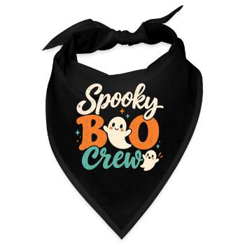 Spooky Boo Crew Retro Halloween-Geister - Bandana - Schwarz - Vorne