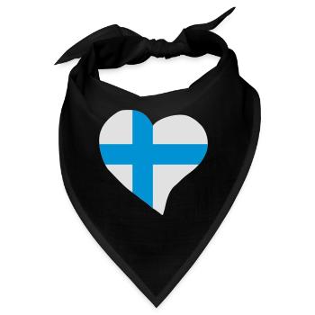 Finnische Herz - Bandana - Schwarz - Vorne