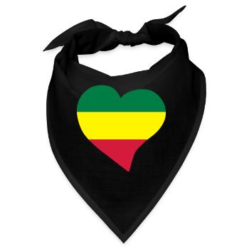 Rasta Herz - Bandana - Schwarz - Vorne