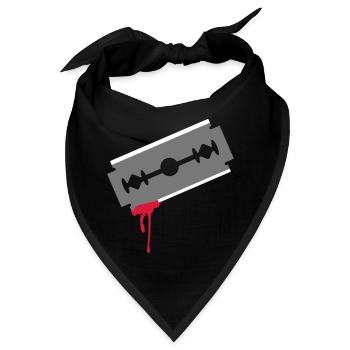 Rasierklinge Blut schneiden Wunde Narbe 3c - Bandana - Schwarz - Vorne