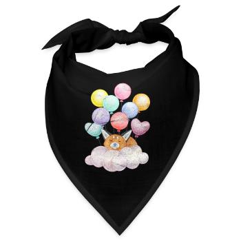 Träumender Fuchs auf Wolke mit Ballons - Bandana - Schwarz - Vorne
