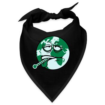 erde krank virus bakterien thermometer menschheit - Bandana - Schwarz - Vorne