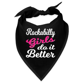 Rockabilly Vintage Mädchenpower - Bandana - Schwarz - Vorne